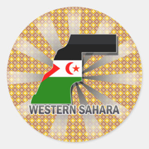 Adesivo Redondo Mapa 2,0 da bandeira de Western Sahara