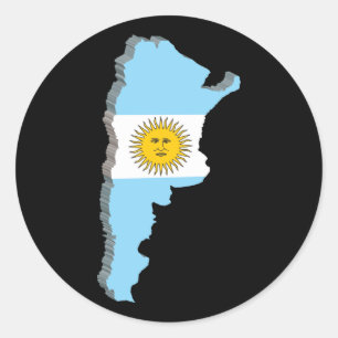 Adesivo Redondo mapa 3D de Argentina