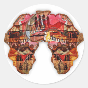 Adesivo Redondo Mapa Africano: Celebrar a Estação com a Cultura