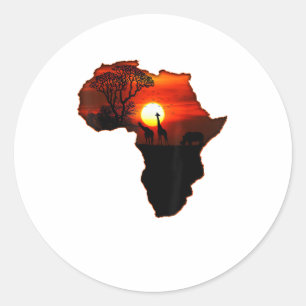 Adesivo Redondo Mapa Africano de Camisas T Do Sol Sul-Africano