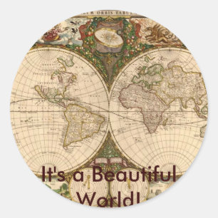 ADESIVO REDONDO MAPA ANTIGO