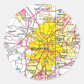 Adesivo Redondo Mapa Atlanta