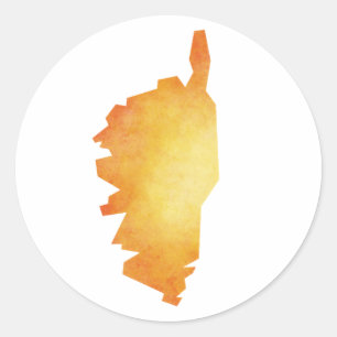 Adesivo Redondo Mapa Córsega