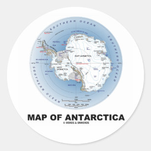 Adesivo Redondo Mapa Da Antártica (Geografia)
