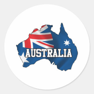 Adesivo Redondo Mapa Da Austrália