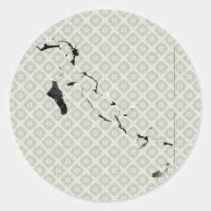 Adesivo Redondo Mapa da bandeira de Bahamas sem redução