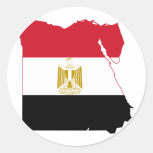 Adesivo Redondo Mapa da bandeira de Egipto POR EXEMPLO
