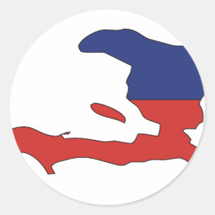 Adesivo Redondo Mapa da bandeira de Haiti
