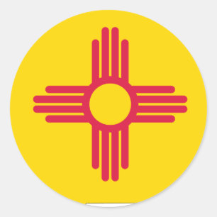 Adesivo Redondo Mapa da bandeira de New mexico
