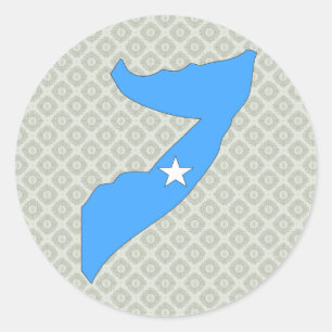 Adesivo Redondo Mapa da bandeira de Somália sem redução