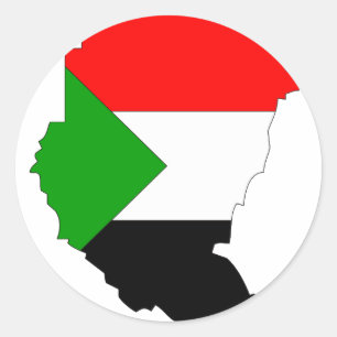 Adesivo Redondo Mapa da bandeira de Sudão