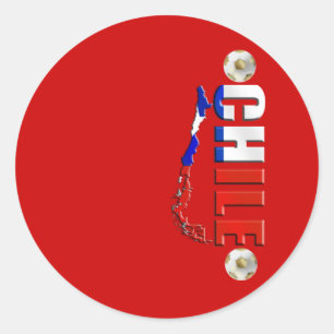 Adesivo Redondo Mapa da bandeira do chileno do Chile 2010 e da