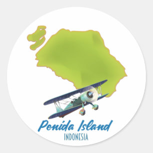 Adesivo Redondo Mapa da ilha Penida