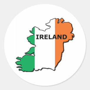 Adesivo Redondo Mapa da Irlanda