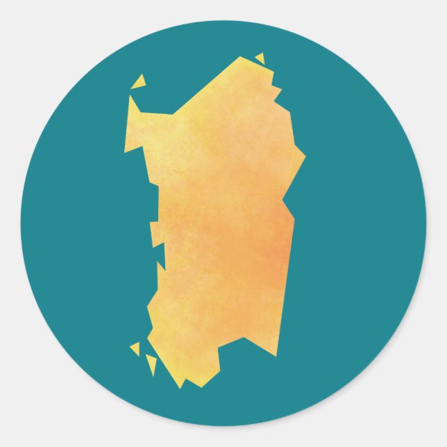 Adesivo Redondo Mapa da Sardenha (Frente)