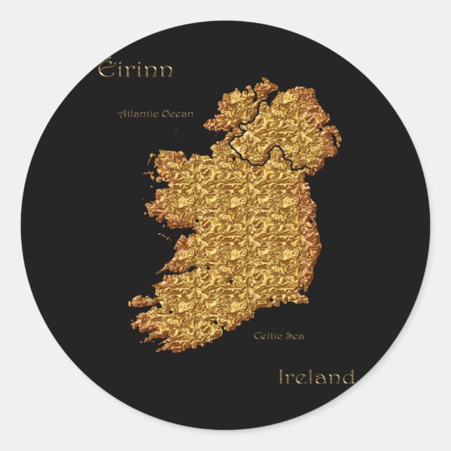 Adesivo Redondo Mapa da série IRELAND Sticker (Frente)
