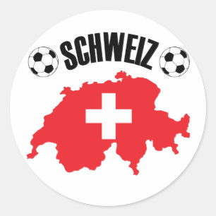 Adesivo Redondo Mapa da Suiça do Futebol Schweiz