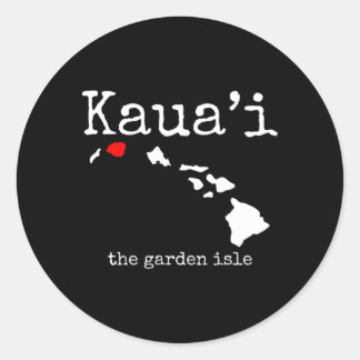 Adesivo Redondo Mapa das Ilhas Havaianas Kauai