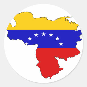 Adesivo Redondo Mapa de bandeira da Venezuela