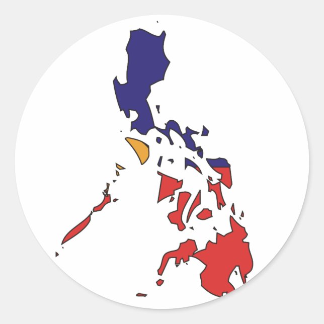 Adesivo Redondo Mapa de bandeira das Filipinas (Frente)