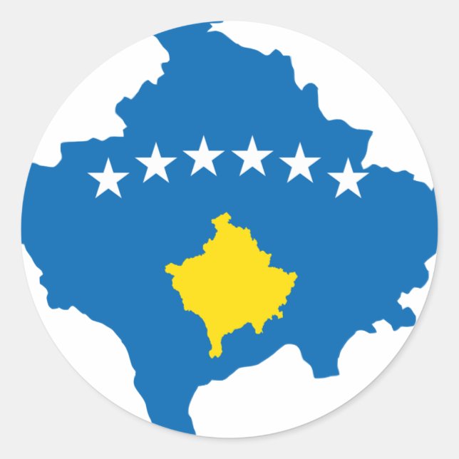 Adesivo Redondo Mapa de bandeira do Kosovo (Frente)