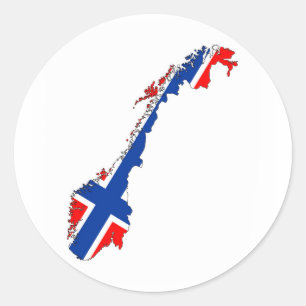 Adesivo Redondo mapa de bandeira do país da noruega