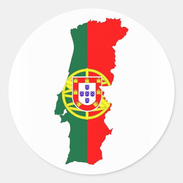 Adesivo Redondo mapa de bandeira do país portugal (Frente)