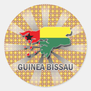 Adesivo Redondo Mapa de Bandeiras da Guiné-Bissau 2.0