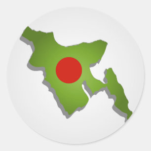 Adesivo Redondo Mapa de Bangladesh