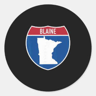 Adesivo Redondo Mapa de Blaine Minnesota Sinal de Estrada Interest