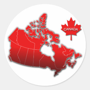 ADESIVO REDONDO MAPA DE CANADÁ