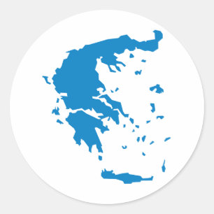 Adesivo Redondo Mapa de Grécias