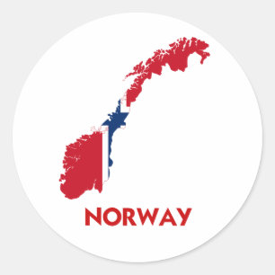 ADESIVO REDONDO MAPA DE NORUEGA