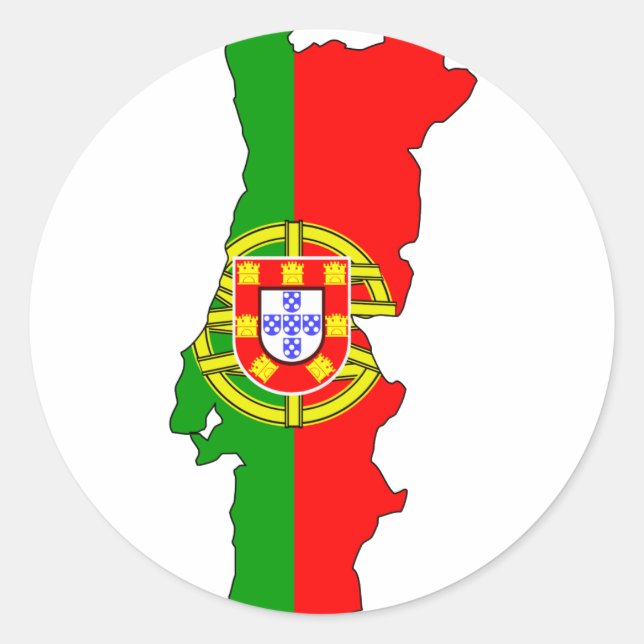 Adesivo Redondo Mapa de pavilhão de Portugal (Frente)