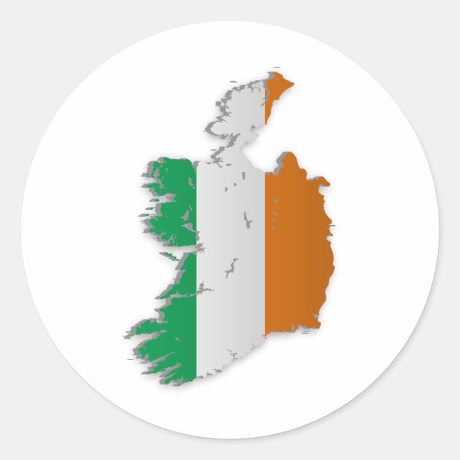 Adesivo Redondo Mapa de Sinalizador da Irlanda (Frente)