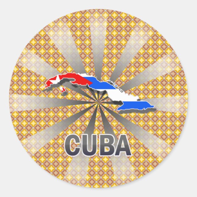 Adesivo Redondo Mapa de Sinalizador de Cuba 2.0 (Frente)