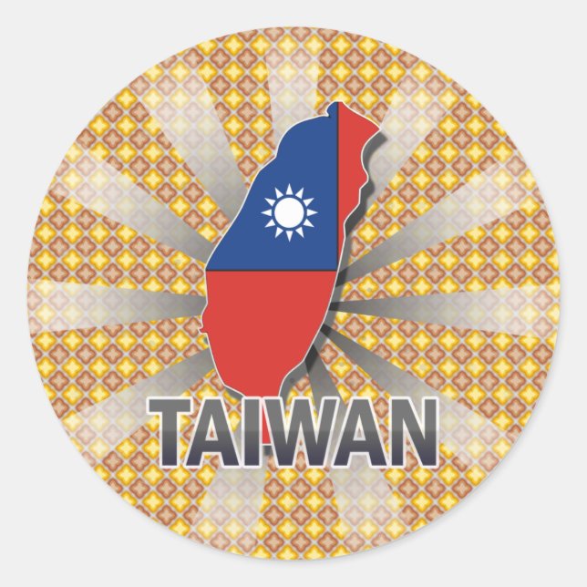 Adesivo Redondo Mapa de Sinalizador de Taiwan 2.0 (Frente)
