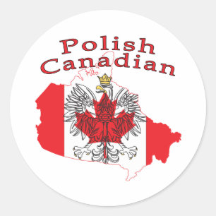 Adesivo Redondo Mapa de Sinalizador Polonês Canadense