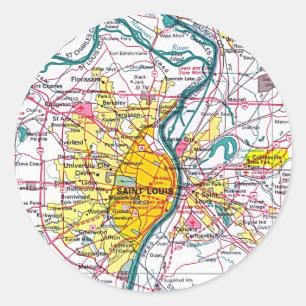 Adesivo Redondo Mapa de St Louis