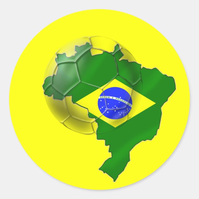 Adesivo Redondo Mapa do Brasil de camisetas e presentes de bola de (Frente)