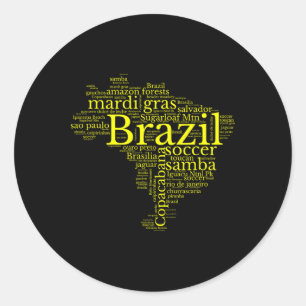 Adesivo Redondo Mapa do Brasil Futebol Brasileiro Copacana Brasil 