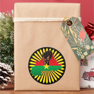 Adesivo Redondo Mapa do Burkina Faso, Bandeira e Resistência à Rev