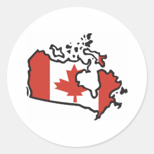 Adesivo Redondo Mapa Do Canadá