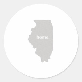 Adesivo Redondo Mapa do Estado da Silhouette em Illinois