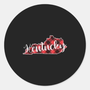 Adesivo Redondo Mapa do Estado de Kentucky Xadrez de Búfalo Natal
