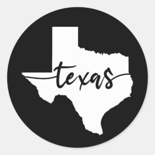 Adesivo Redondo Mapa do Estado do Texas EUA