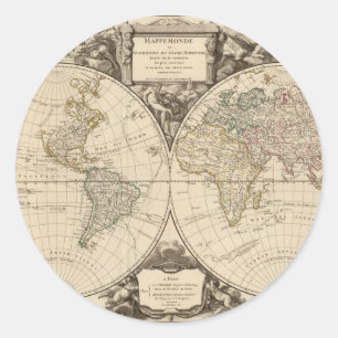 Adesivo Redondo Mapa do mundo 9