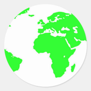 Adesivo Redondo Mapa do Mundo Branco Verde