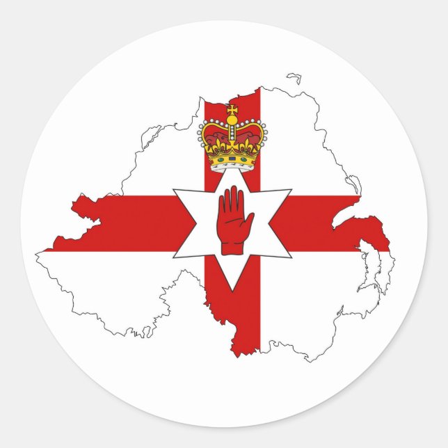 Adesivo Redondo mapa do país do reino unido do pavilhão da irlanda (Frente)