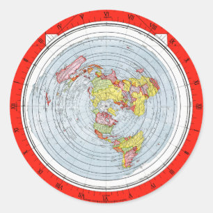 Adesivo Redondo Mapa do quadrado e da terra lisa estacionária
